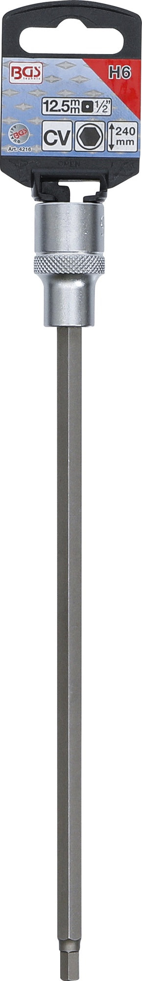 BGS 4216 Biteinsatz Innensechskant 6mm HX6 Länge 240mm Antrieb 12,5mm (1/2")