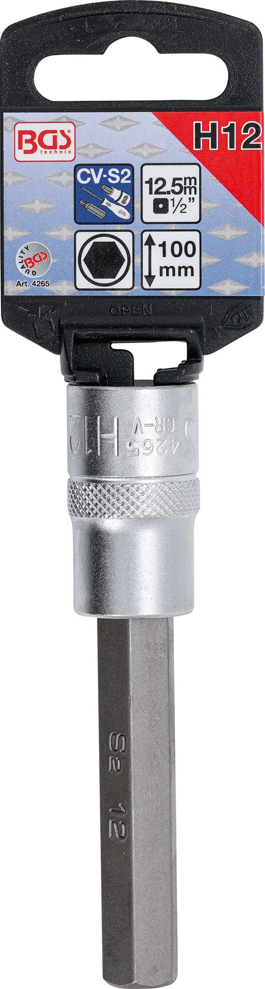 BGS 4265 Biteinsatz Innensechskant 12mm HX12 Länge 100mm Antrieb 12,5mm (1/2")