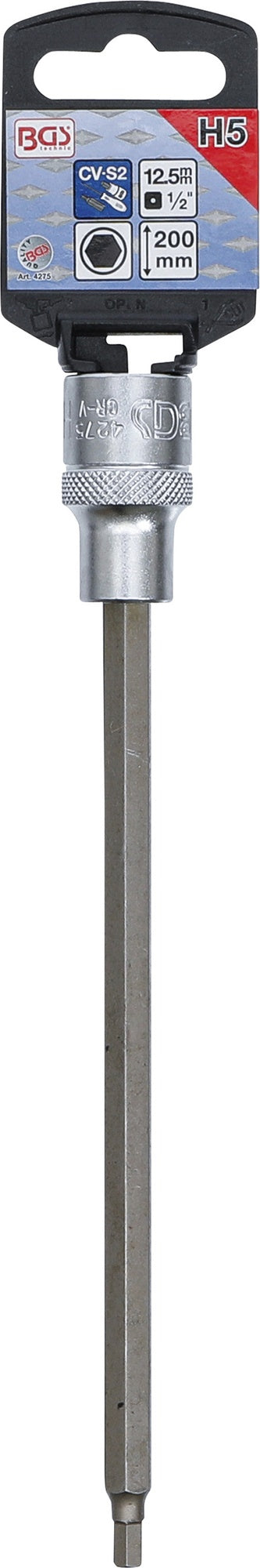 BGS 4275 Biteinsatz Innensechskant 5mm HX5 Länge 200mm Antrieb 12,5mm (1/2")