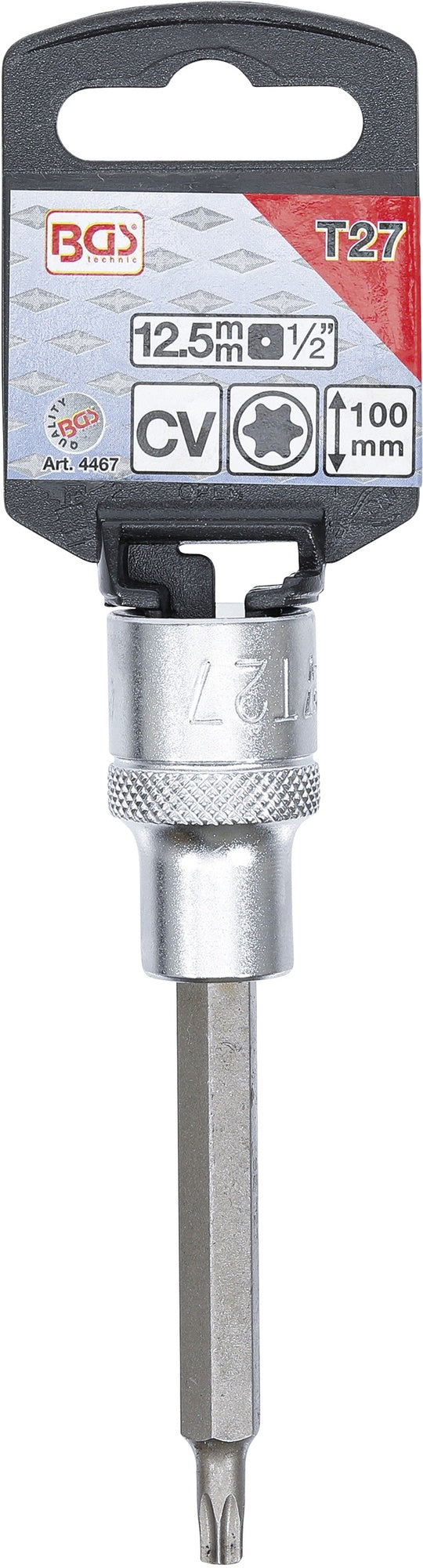 BGS 4467 Biteinsatz T-Profil (für Torx) T27 Länge 100mm Antrieb 12,5mm (1/2")