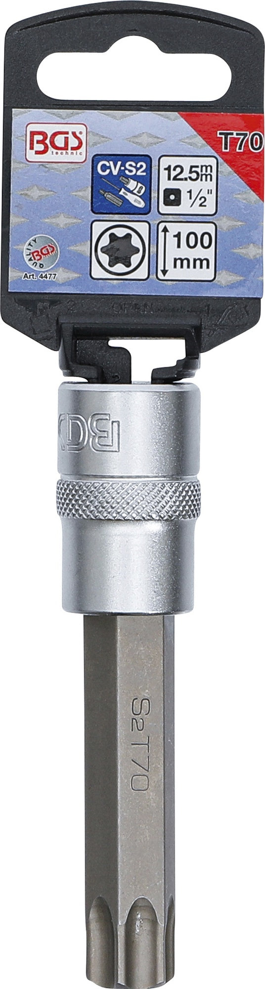 BGS 4477 Biteinsatz T-Profil (für Torx) T70 Länge 100mm Antrieb 12,5mm (1/2")