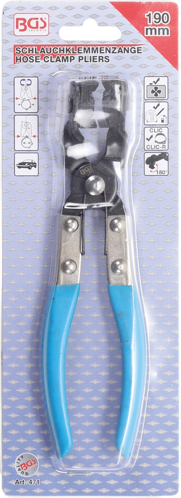 BGS 471 Schlauchklemmenzange für CLIC- und CLIC-R Schlauchschellen Länge 190mm