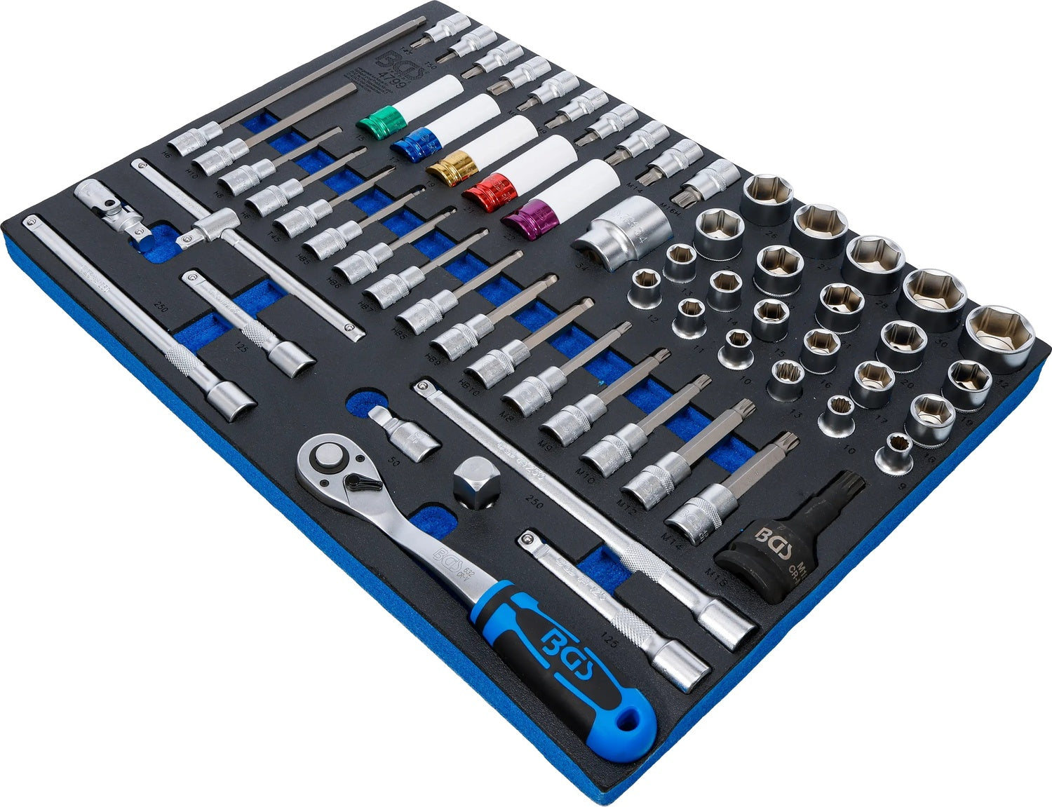BGS 4799 Satz Steckschlüssel Werkstattwageneinlage 3/3 64 teilig Steckschlüsselsatz