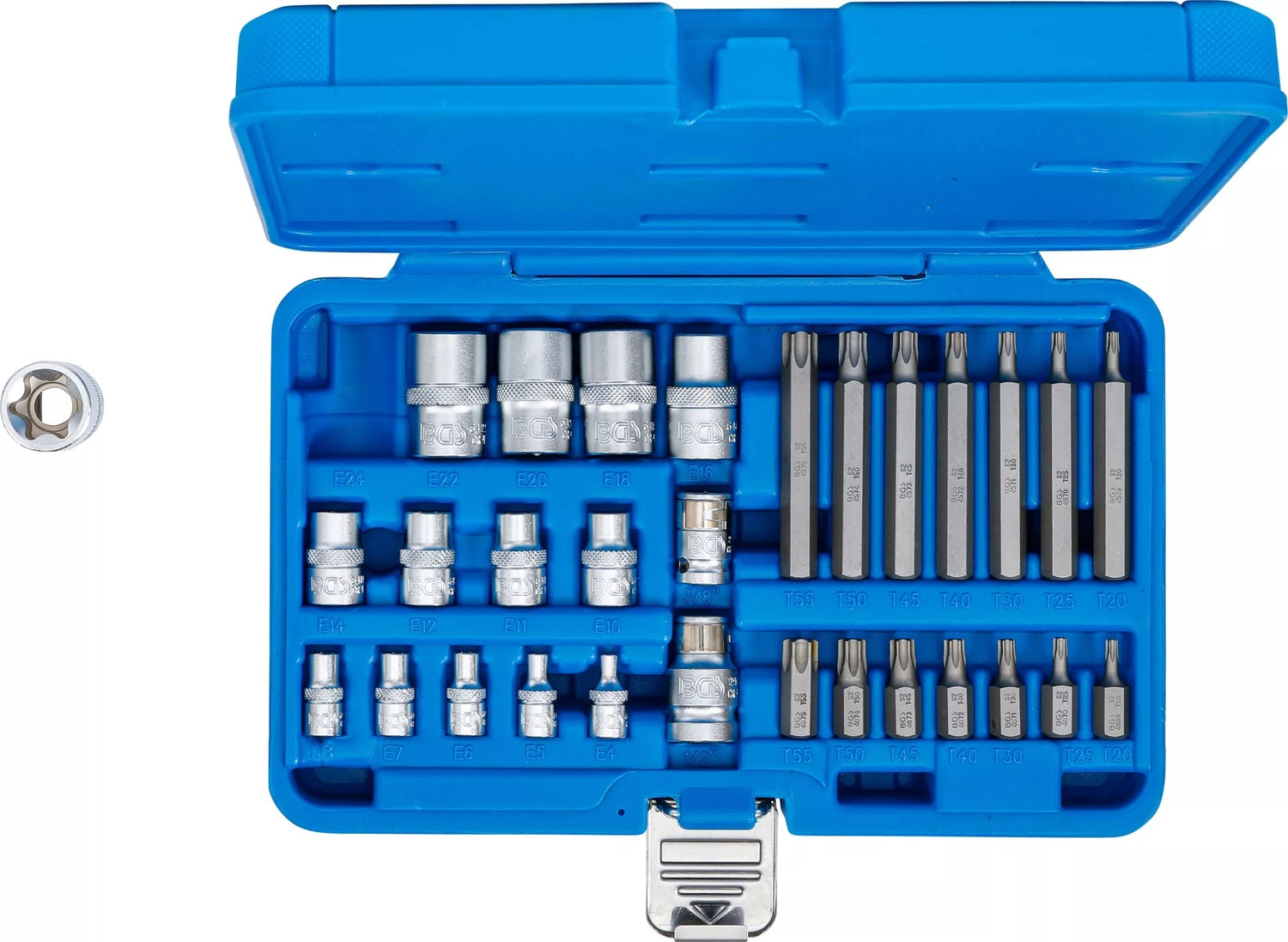 BGS 5025 Satz Bits und Steckschlüssel E-Profil T-Profil (für Torx) 30 teilig