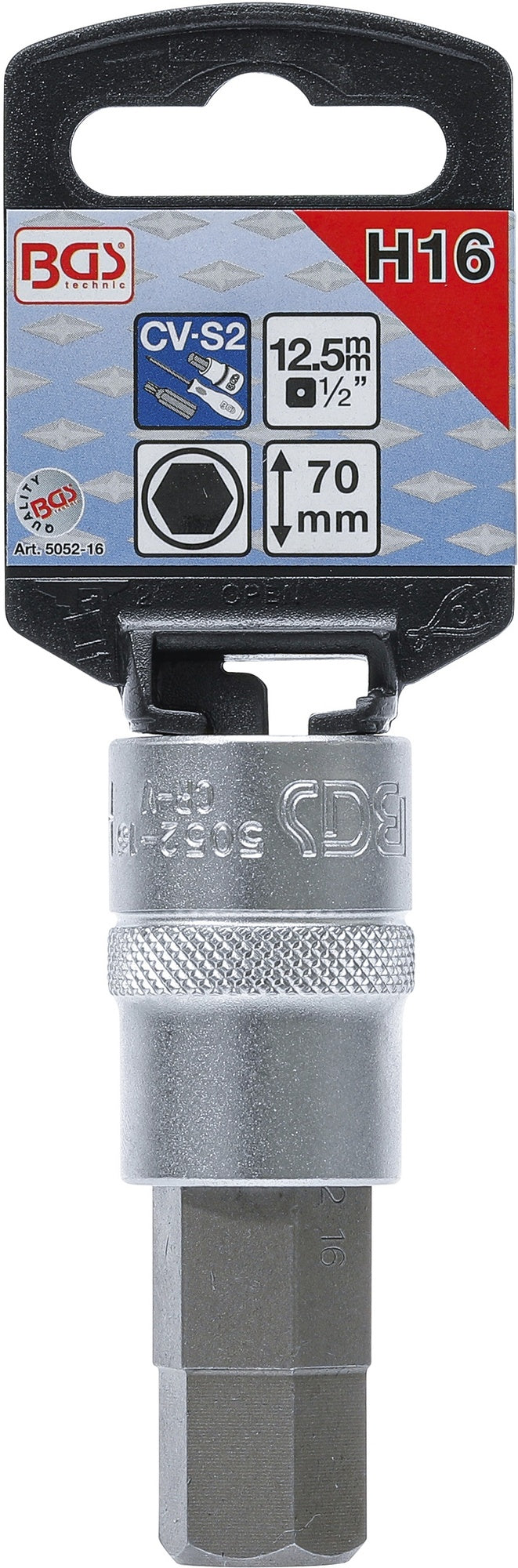 BGS 5052-16 Biteinsatz Innensechskant 16mm HX16 Länge 70mm Antrieb 12,5mm (1/2")