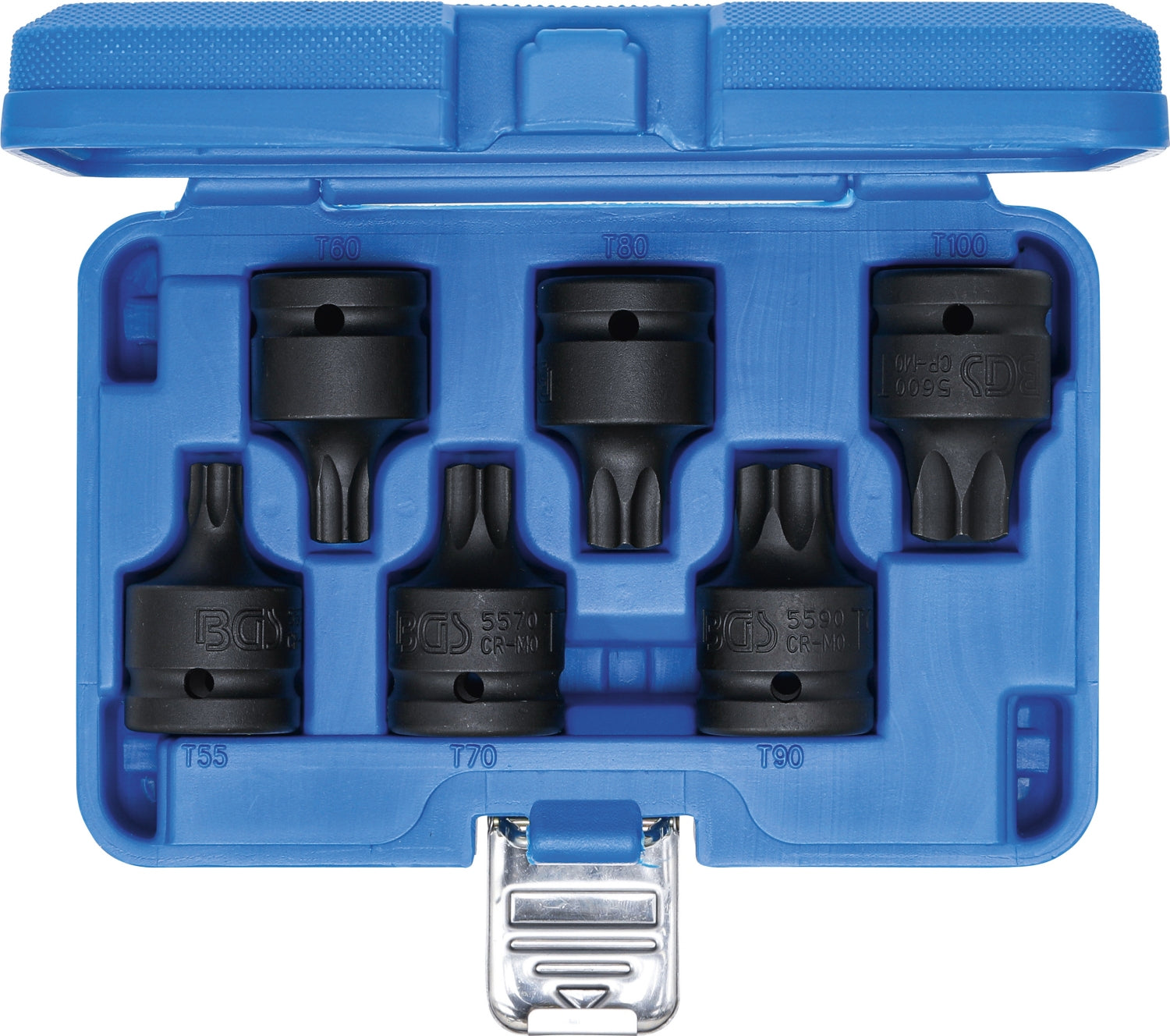 BGS 5055 Satz Kraft Biteinsätze T-Profil (für Torx) T55 - T100 Antrieb 20mm (3/4")