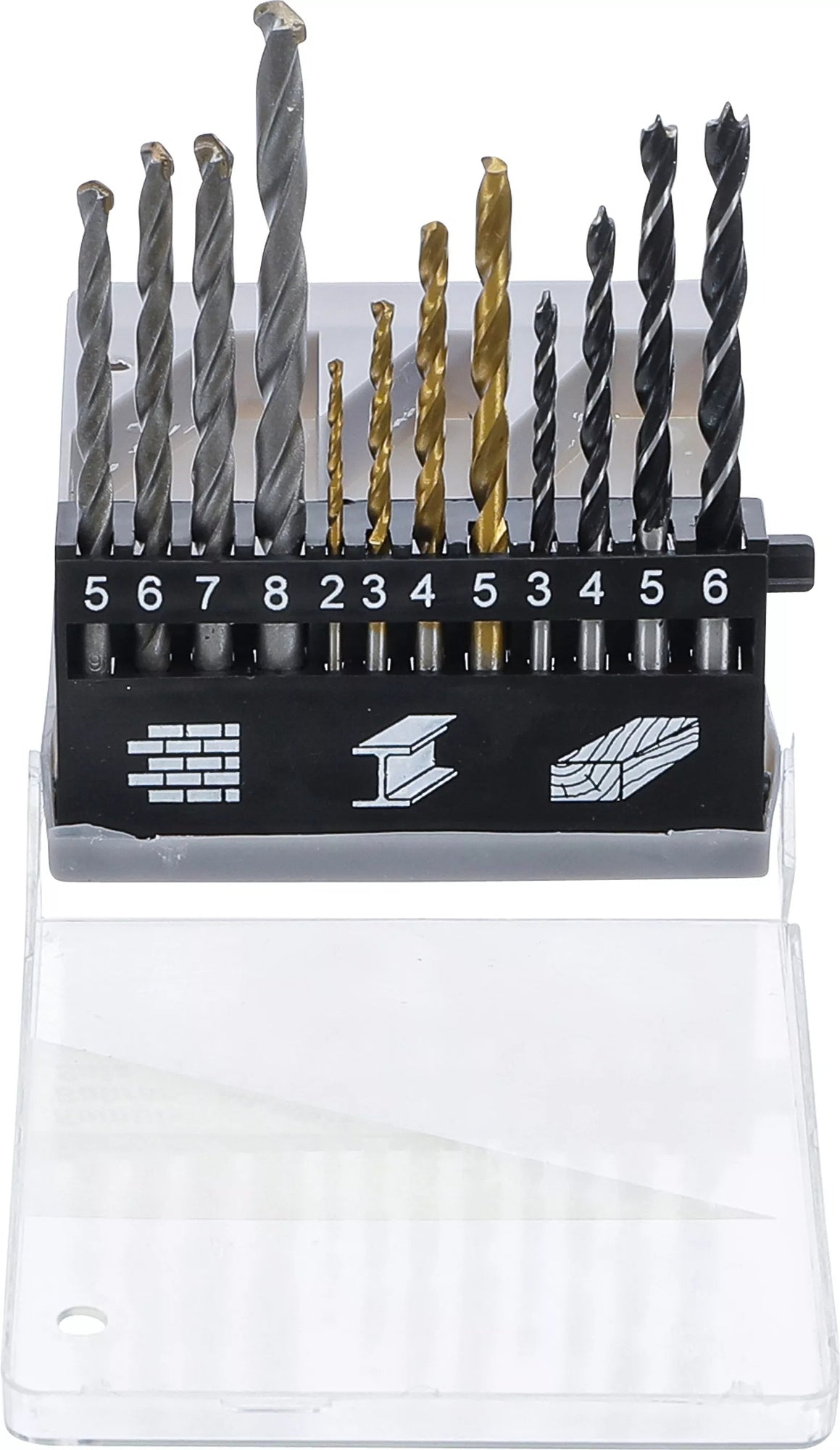 BGS DIY 50812 Satz Bohrer für Metall, Stein & Holz Ø2-8mm 12-teilig