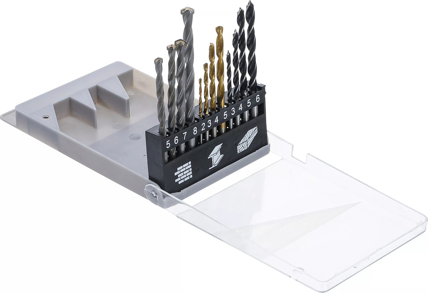 BGS DIY 50812 Satz Bohrer für Metall, Stein & Holz Ø2-8mm 12-teilig