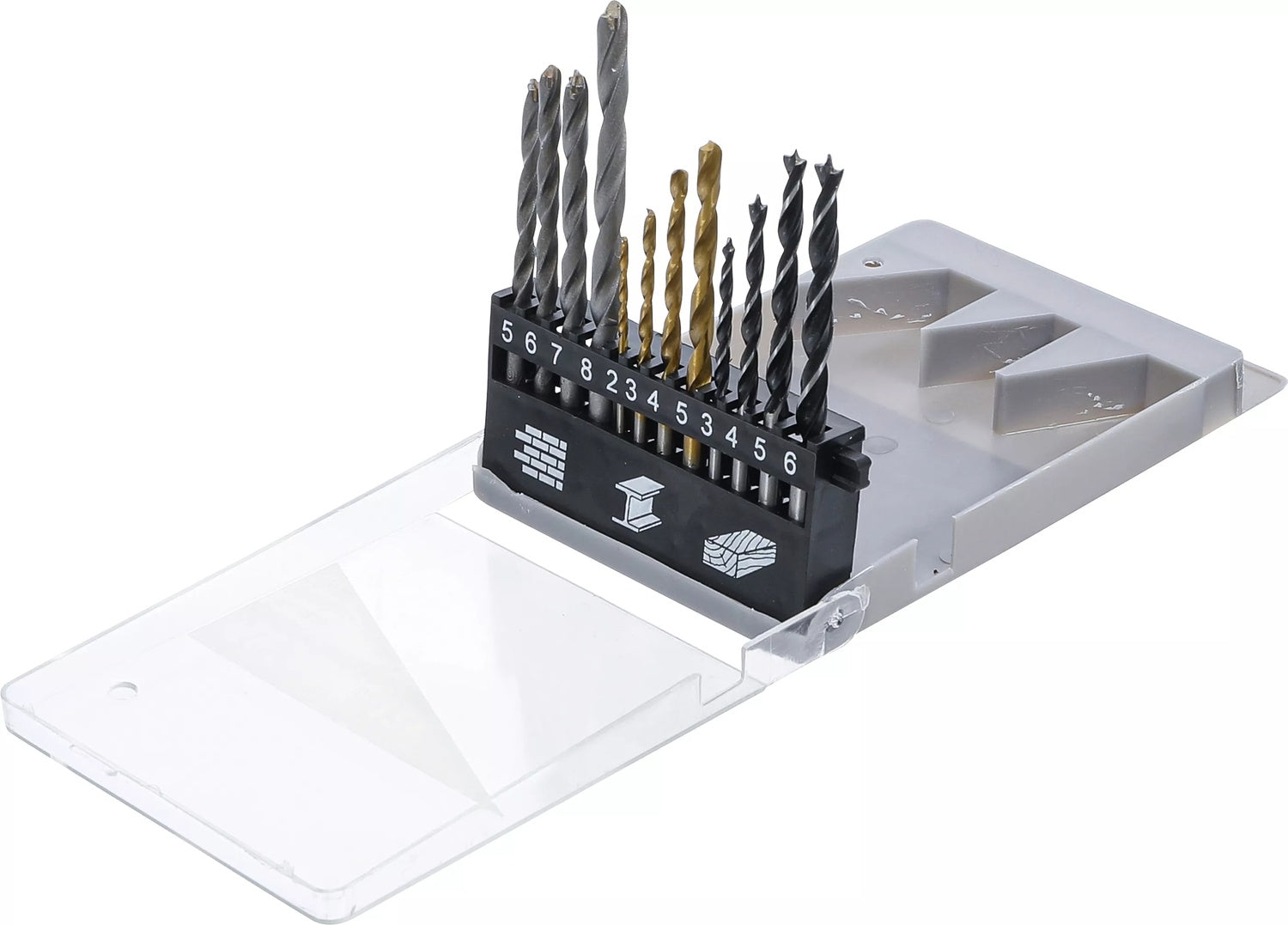 BGS DIY 50812 Satz Bohrer für Metall, Stein & Holz Ø2-8mm 12-teilig