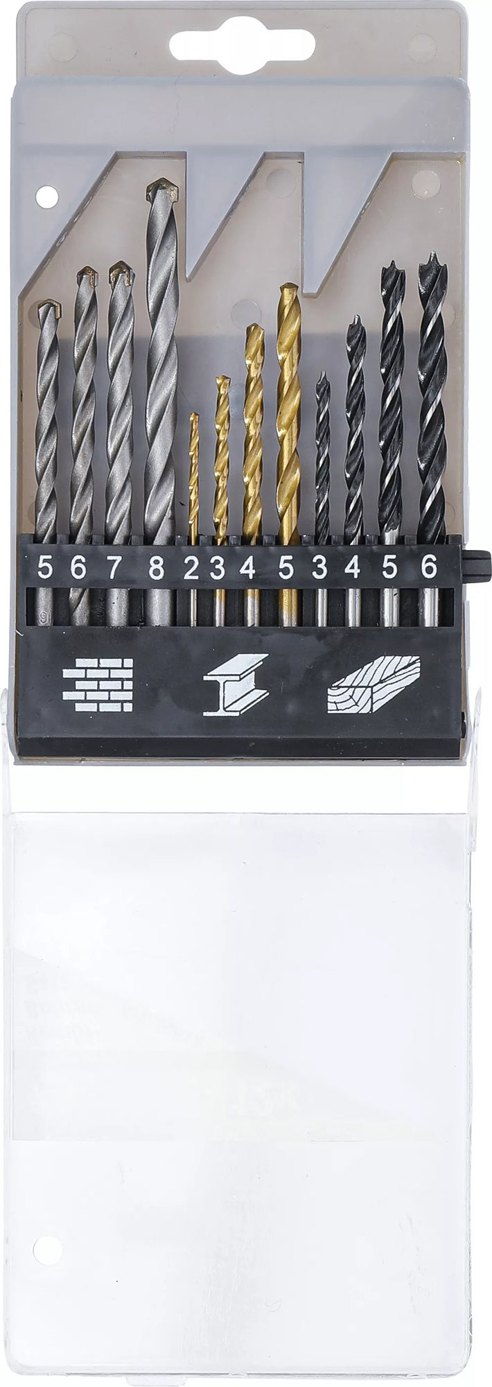 BGS DIY 50812 Satz Bohrer für Metall, Stein & Holz Ø2-8mm 12-teilig