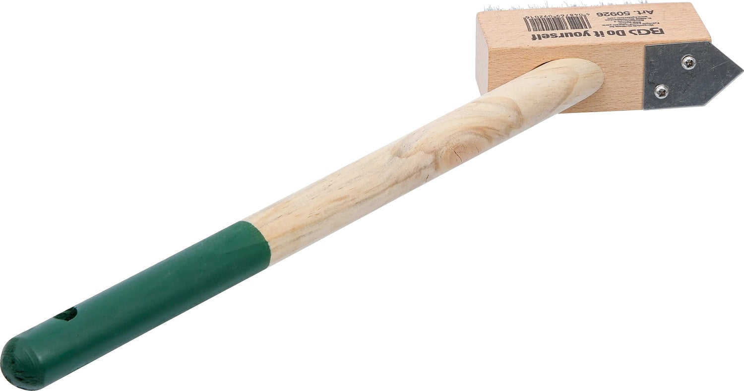 BGS DIY 50926 Unkraut Fugen-Drahtbürste kurzer Stiel mit Kratzer Stiellänge 300mm