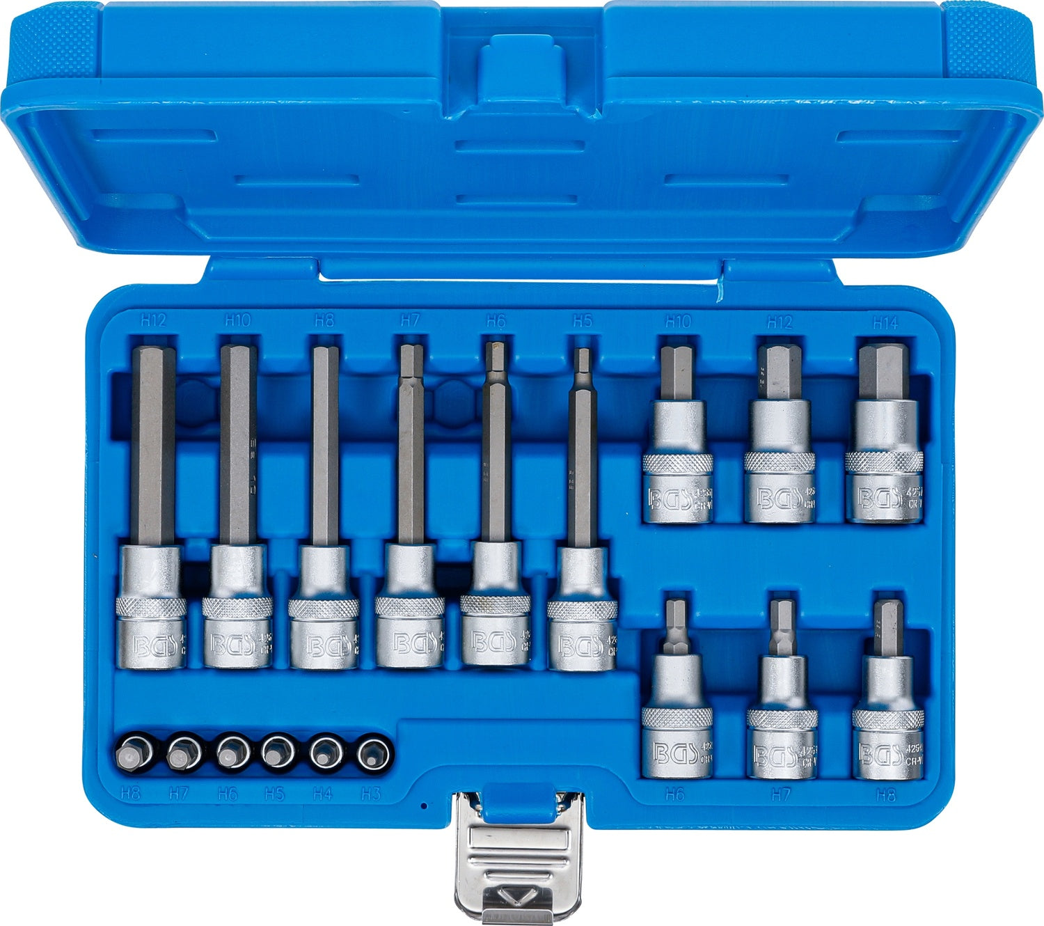BGS 5171 Satz Biteinsätze Innensechskant Antrieb 6,3mm (1/4") 12,5 mm (1/2") 18 teilig