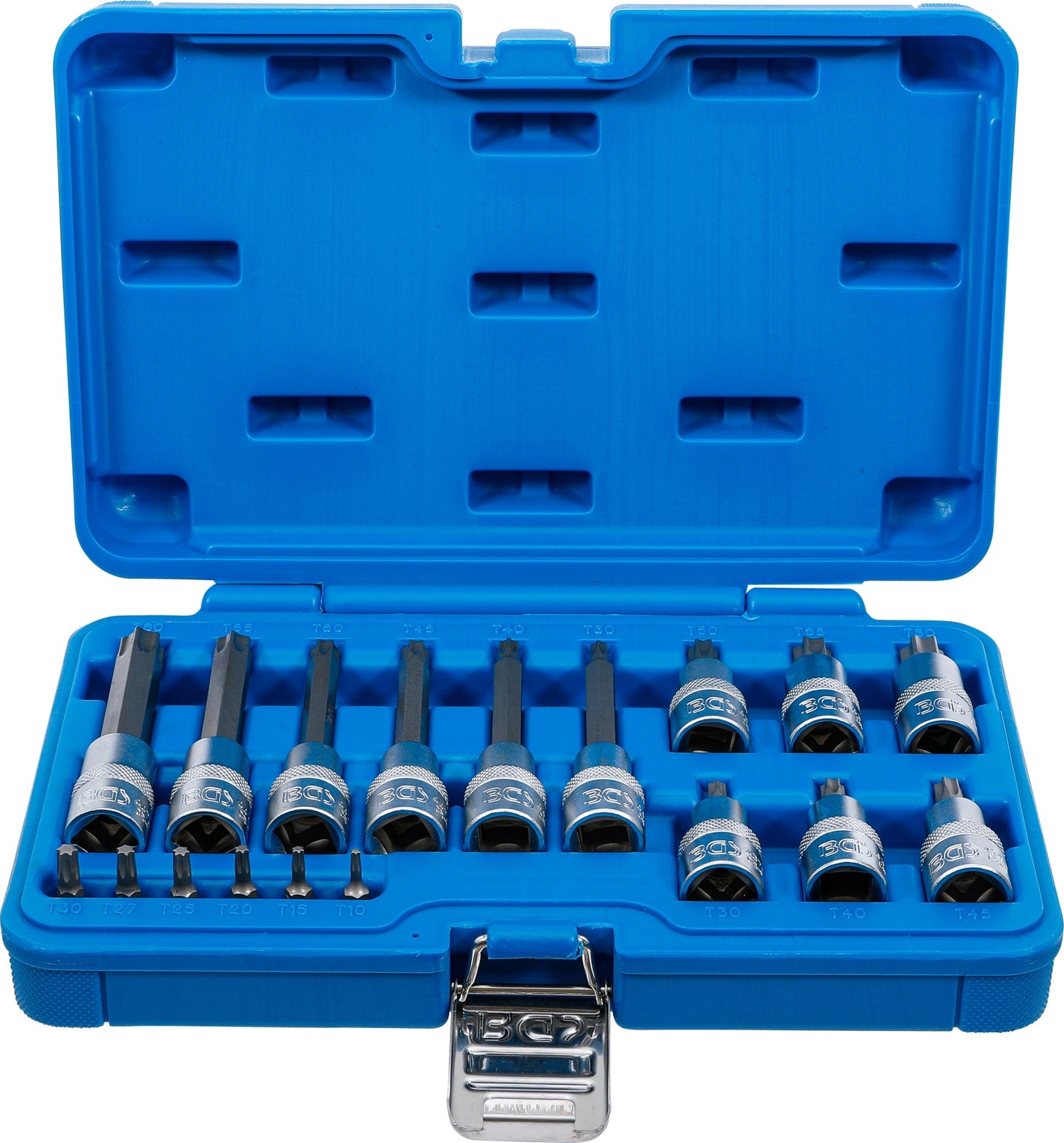 BGS 5173 Satz Biteinsätze T-Profil (für Torx) Antrieb 6,3mm (1/4") 12,5 mm (1/2") 18 teilig