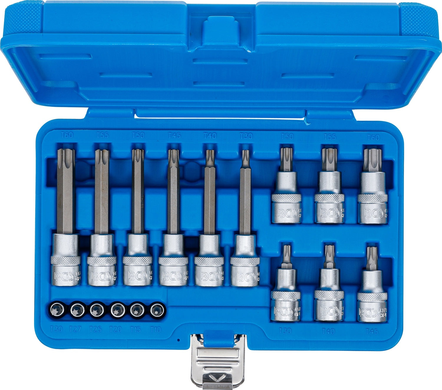 BGS 5173 Satz Biteinsätze T-Profil (für Torx) Antrieb 6,3mm (1/4") 12,5 mm (1/2") 18 teilig