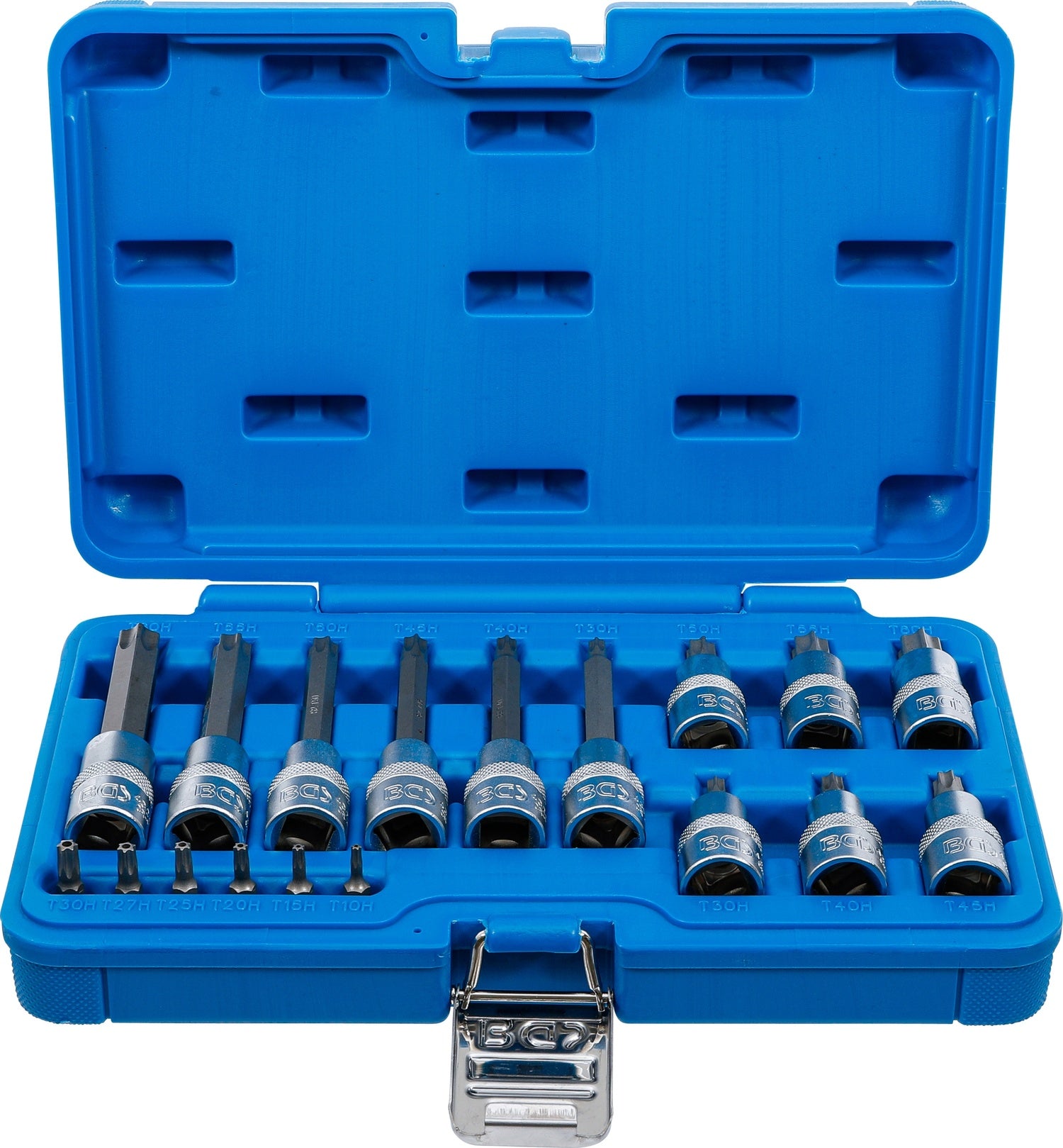 BGS 5174 Satz Biteinsätze T-Profil (für Torx) mit Bohrung Antrieb 6,3mm (1/4") 12,5 mm (1/2") 18 teilig