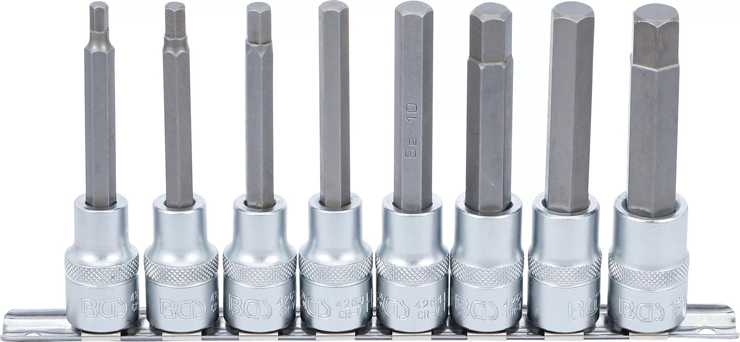BGS 5176 Satz Biteinsätze Innensechskant 5 - 13mm Antrieb Innenvierkant 12,5mm (1/2")