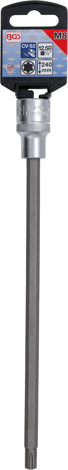 BGS 5184-R8 Biteinsatz Keil-Profil (für RIBE) M8 Länge 240mm Antrieb 12,5mm (1/2")