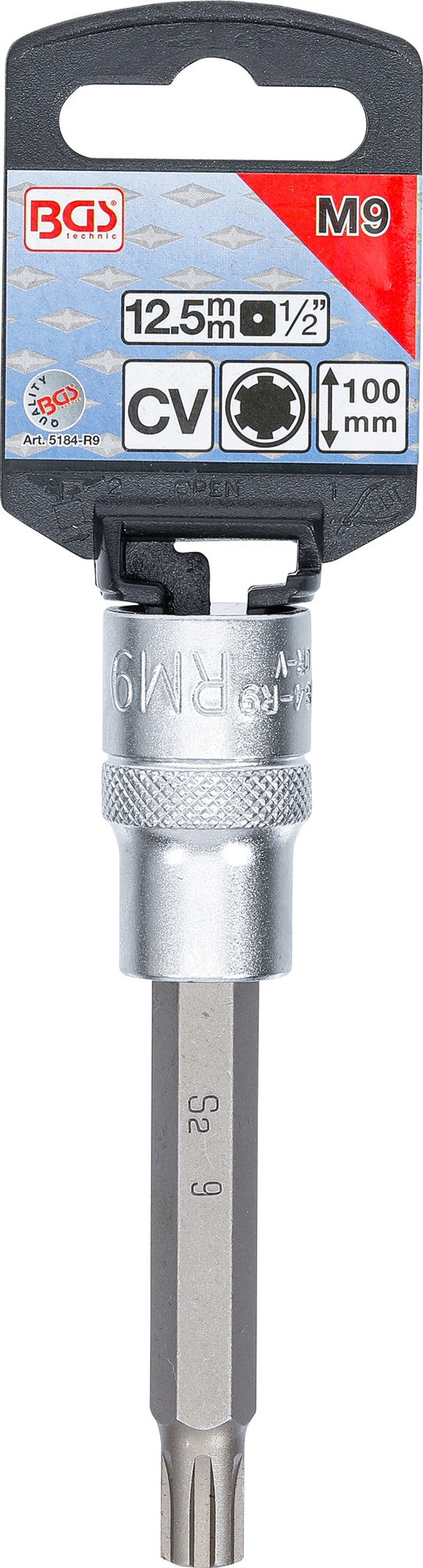 BGS 5184-R9 Biteinsatz Keil-Profil (für RIBE) M9 Länge 100mm Antrieb 12,5mm (1/2")