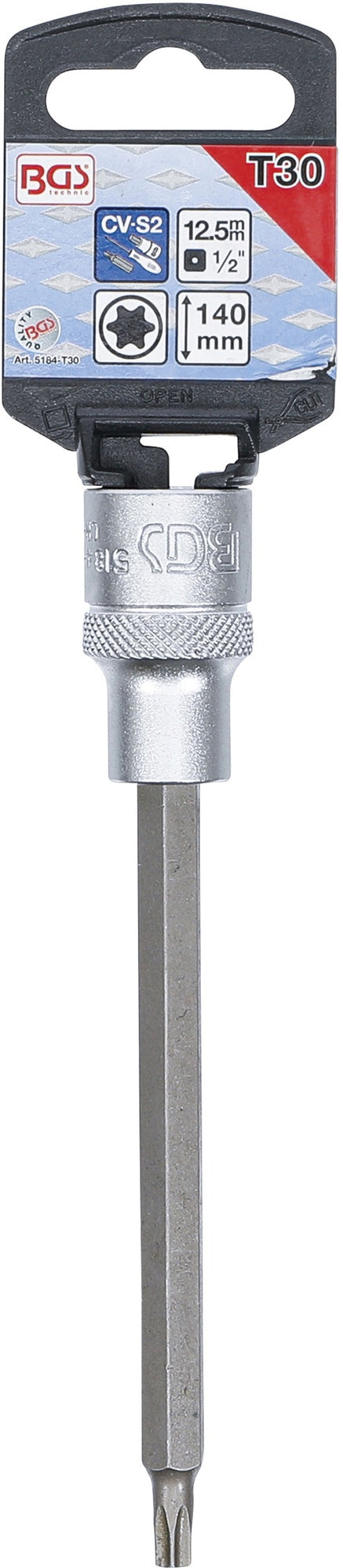 BGS 5184-T30 Biteinsatz T-Profil (für Torx) T30 Länge 140mm Antrieb 12,5mm (1/2")