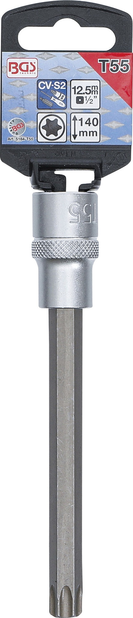 BGS 5184-T55 Biteinsatz T-Profil (für Torx) T55 Länge 140mm Antrieb 12,5mm (1/2")