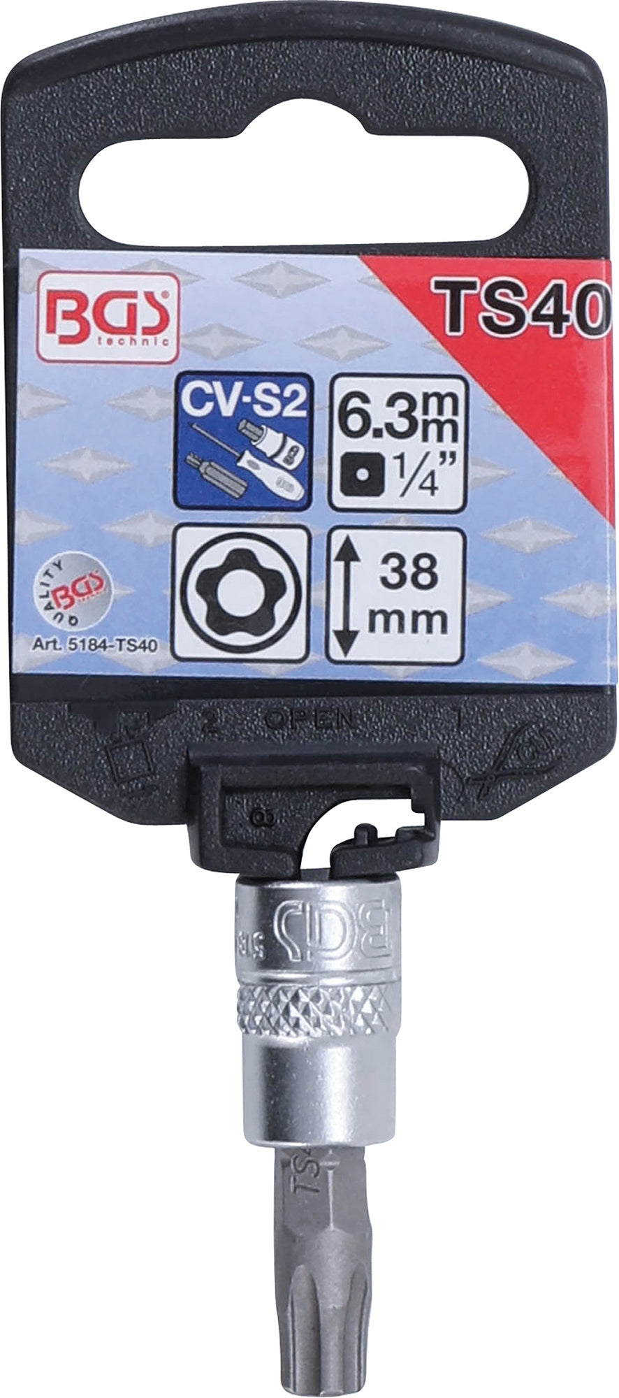 BGS 5184-TS40 Biteinsatz TS-Profil (für Torx Plus) TS40 mit Bohrung Antrieb 6,3mm (1/4")