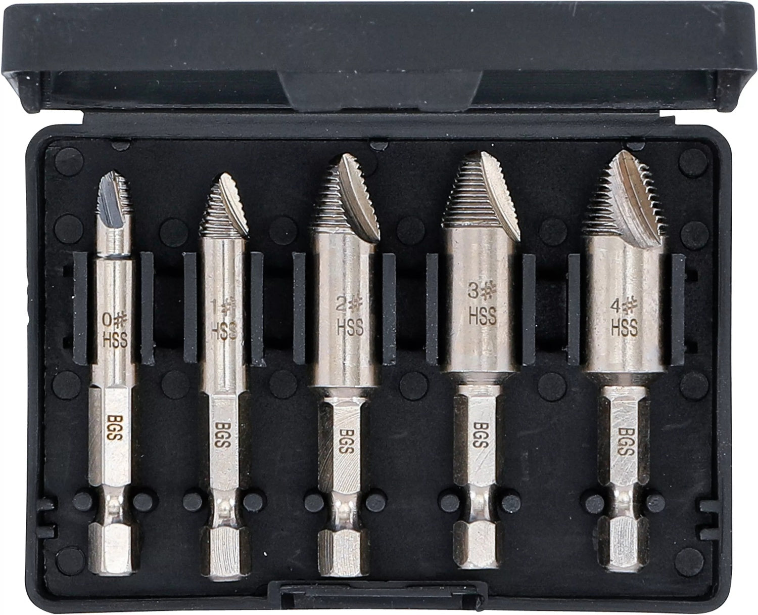 BGS 5282 Satz Schraubenkopf Ausdreher Linksausdreher 5tlg zum Ausdrehen Torx Kreuzschlitzschrauben