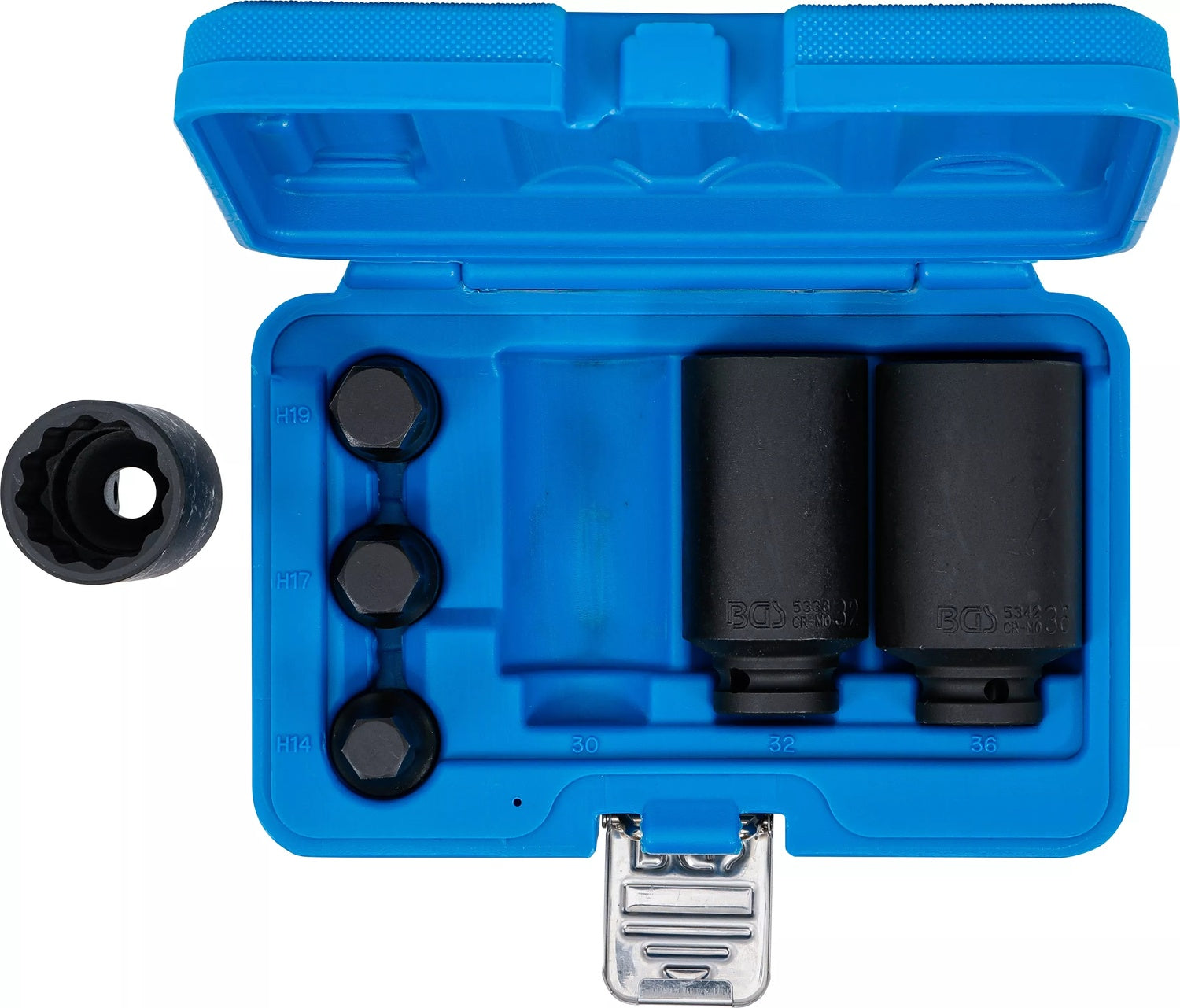 BGS 5334 IMPACT Nüsse 30 32 36 mm + 3 Innensechskant 14 17 19mm spez. Antriebswellen