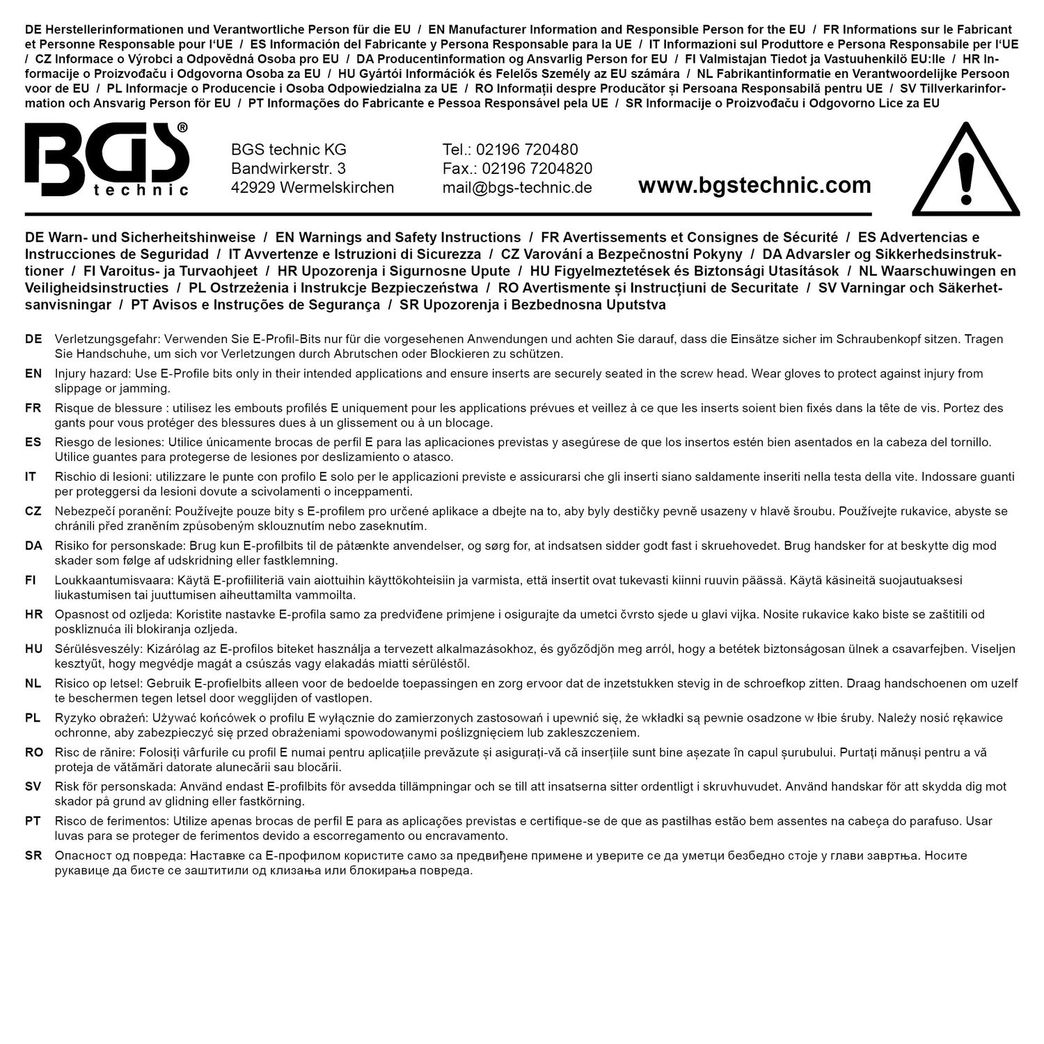 BGS 5250-E32 Impact Nuss E32mm E-Profil lang/tief Antrieb 20mm (3/4") für Schlagschrauber