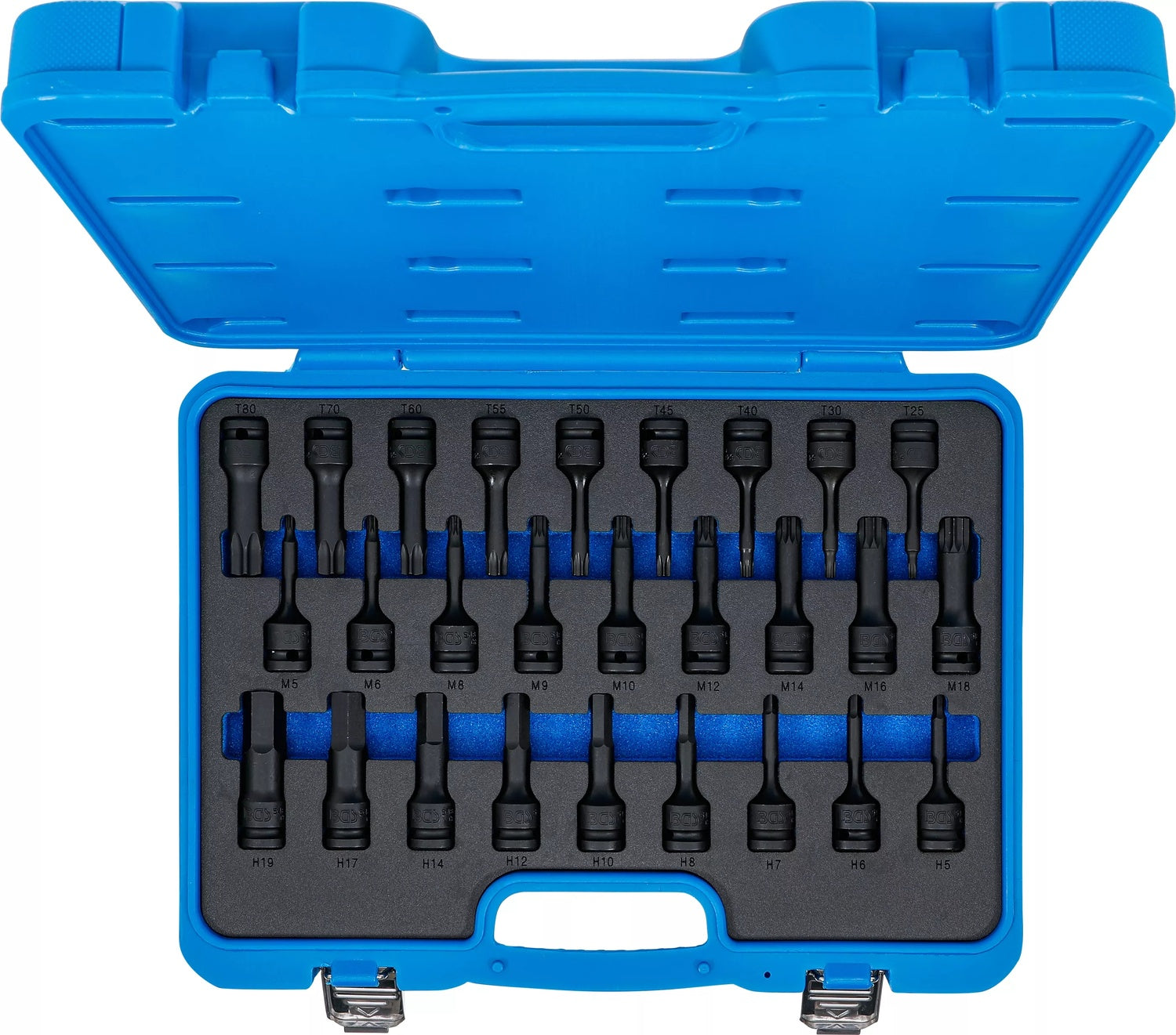 BGS 5484 Satz Kraft Biteinsätze T-Profil (für Torx) Innensechskant Innenvielzahn (für XZN) Antrieb 12,5mm (1/2")