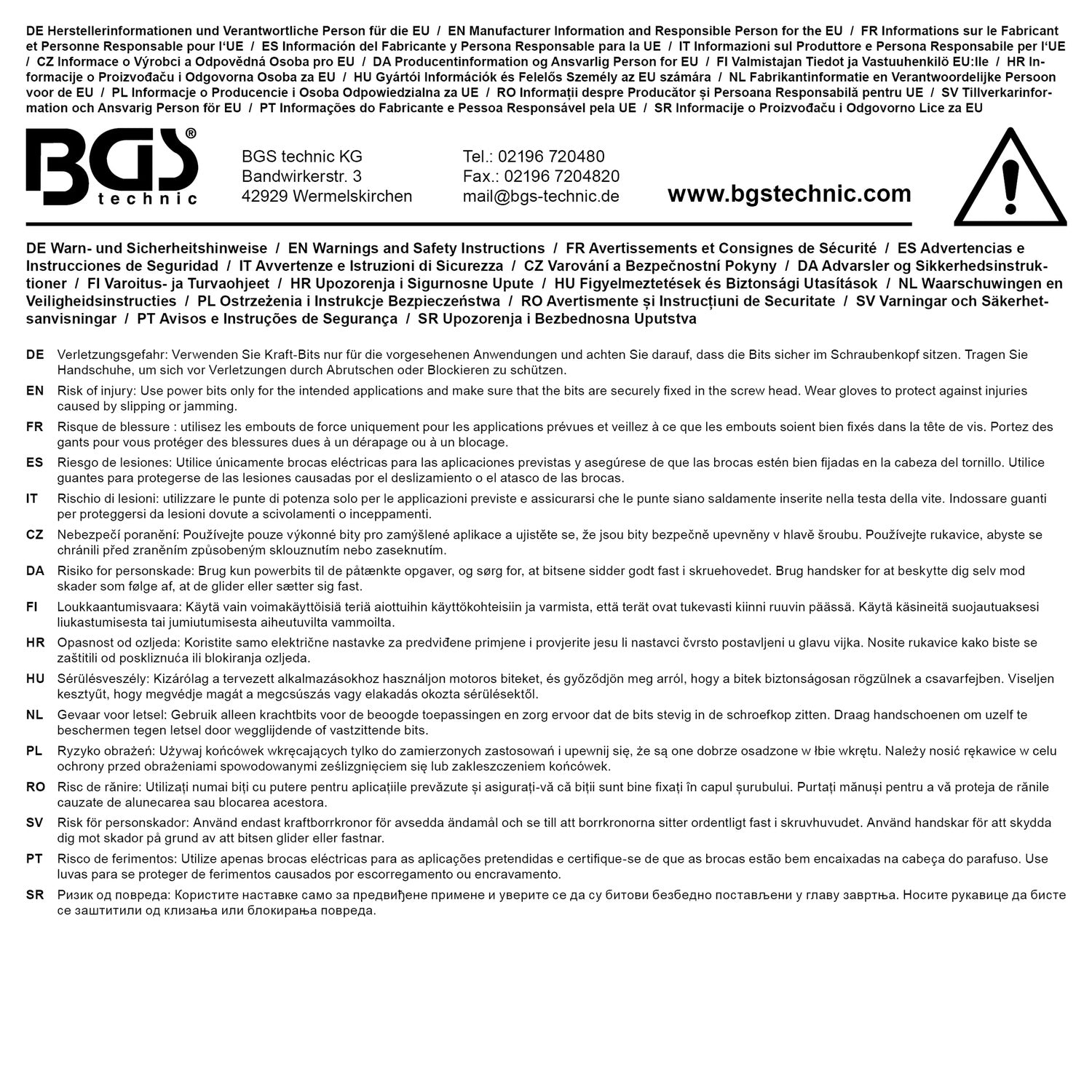 BGS 5490-H6 Kraft Biteinsatz Länge 150mm Antrieb 12,5mm (1/2") Innensechskant 6mm