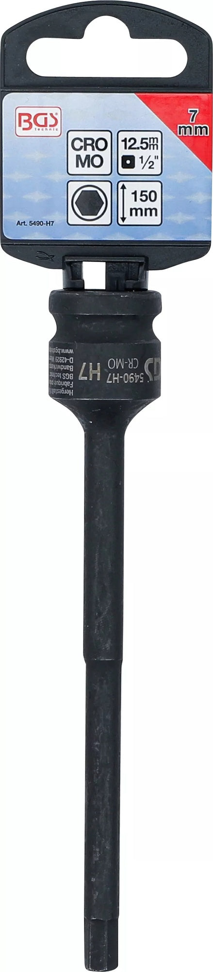 BGS 5490-H7 Kraft Biteinsatz Länge 150mm Antrieb 12,5mm (1/2") Innensechskant 7mm