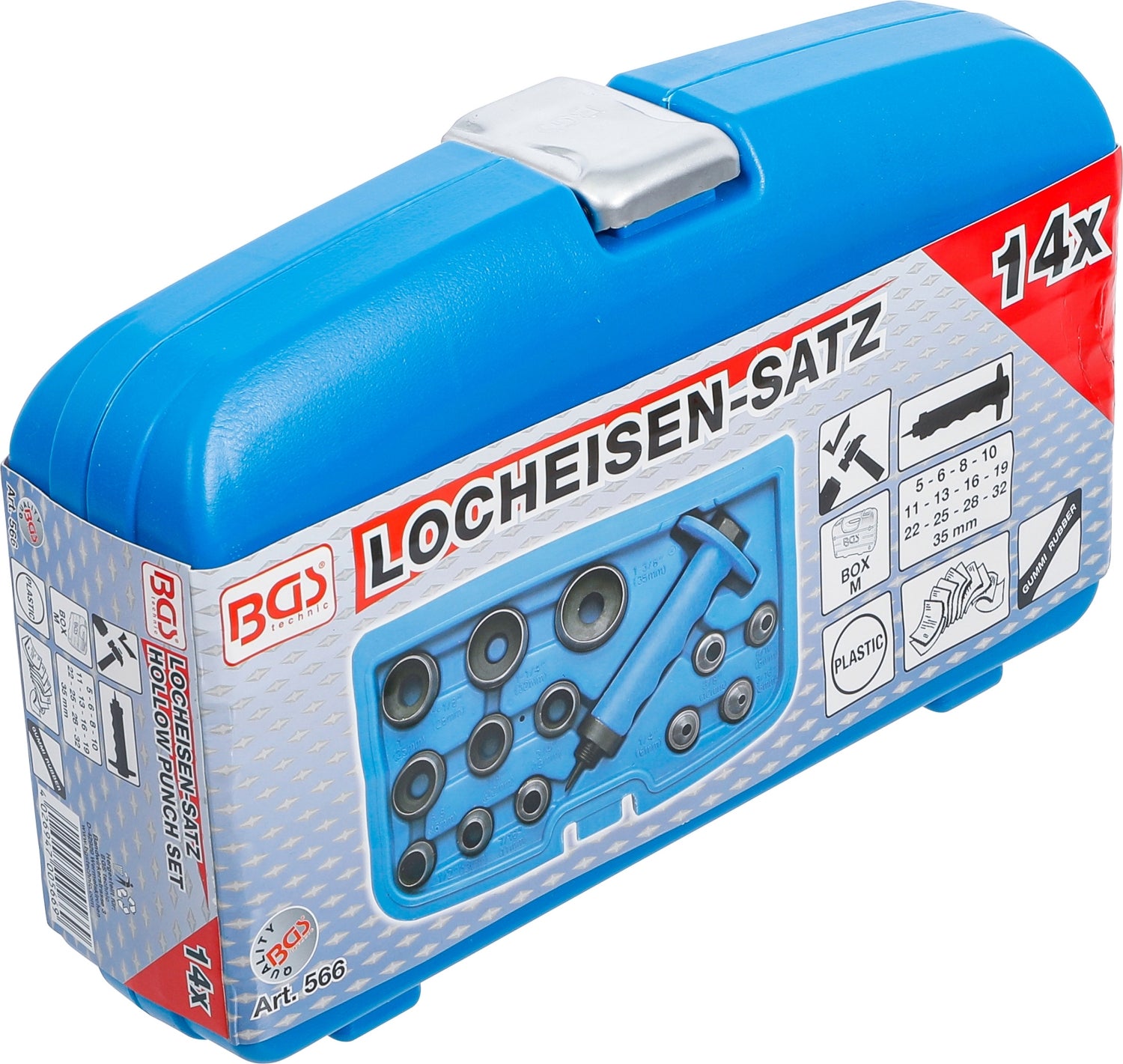 BGS 566 Satz Locheisen Lochpfeifen Lochflöten Lochstanzer 5 - 35mm 14 teilig
