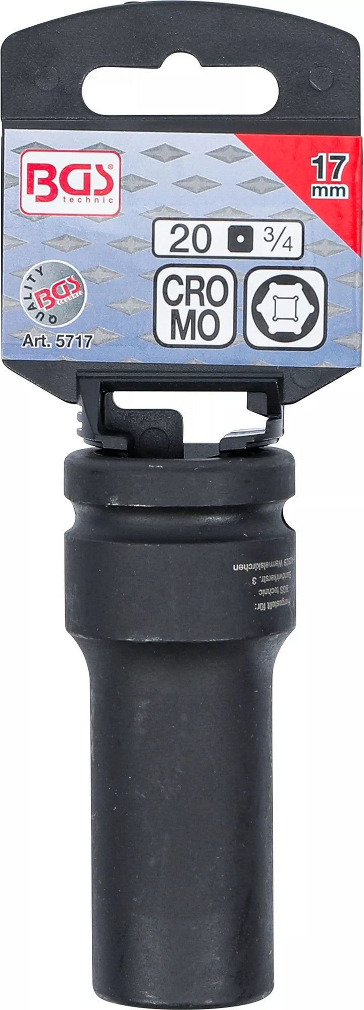 BGS 5717 Impact Nuss 17mm lang/tief Antrieb 20mm (3/4") für Schlagschrauber