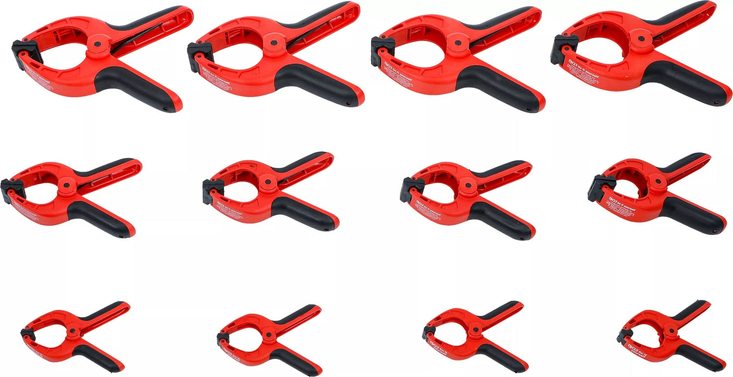 BGS DIY 59858 Satz Leimzwingen Nylon Länge 85-160mm 12 teilig