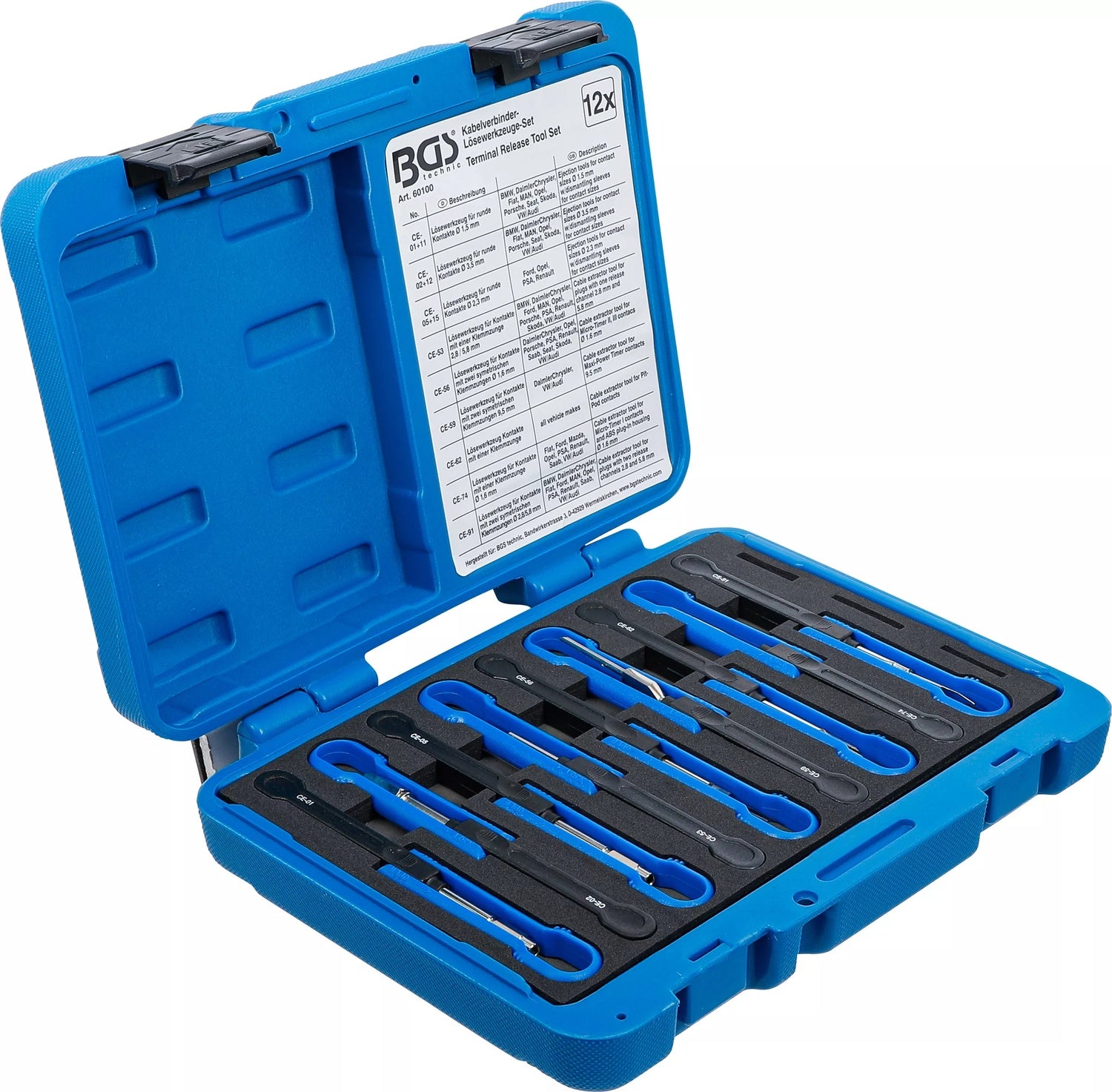BGS 60100 Satz Entriegelungswerkzeug Auspinwerkzeug KfZ Kabel Stecker