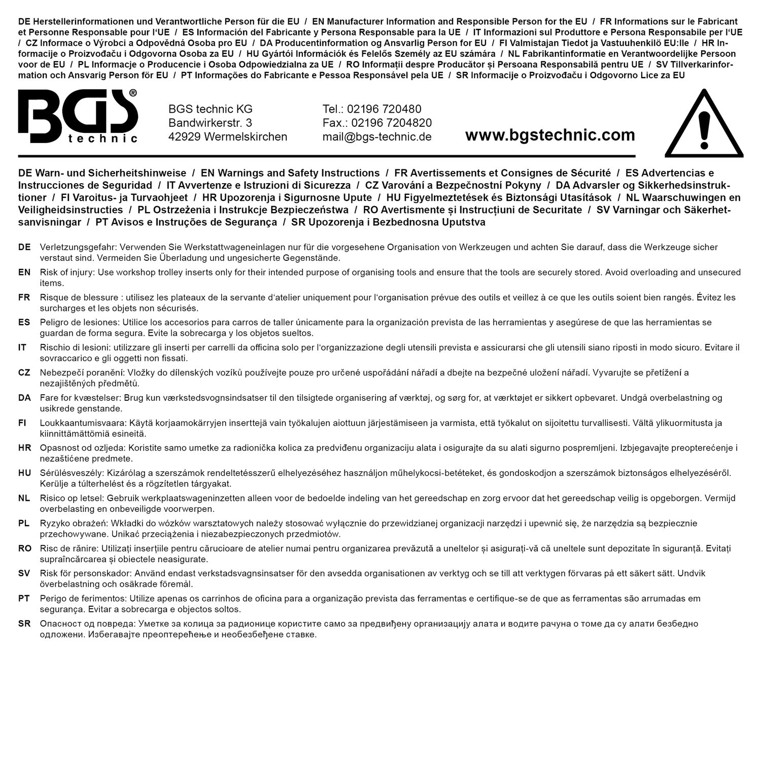 BGS 6090 Satz Schraubendreher T-Gleitgriff T-Profil (für Torx) T10-T50 Werkstattwageneinlage 1/3