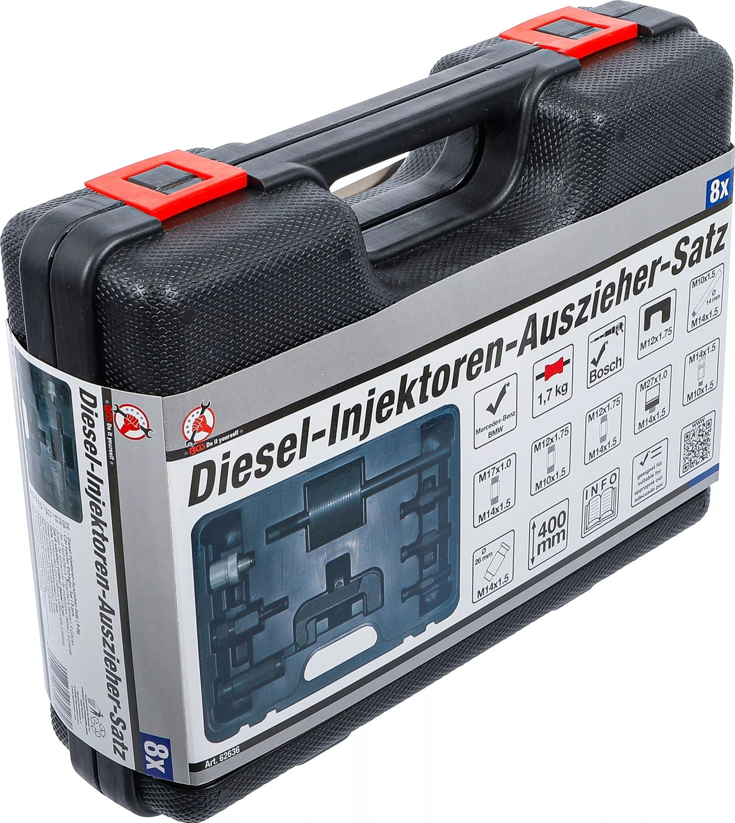 BGS DIY 62636 Satz Auszieher für Dieselinjektoren 8 teilig