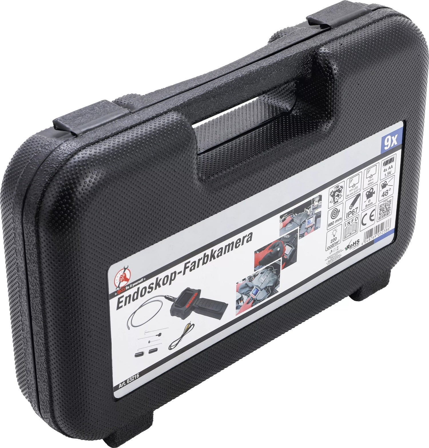BGS DIY 63216 Endoskop Farbkamera mit TFT-Monitor Kamerakopf Ø8mm