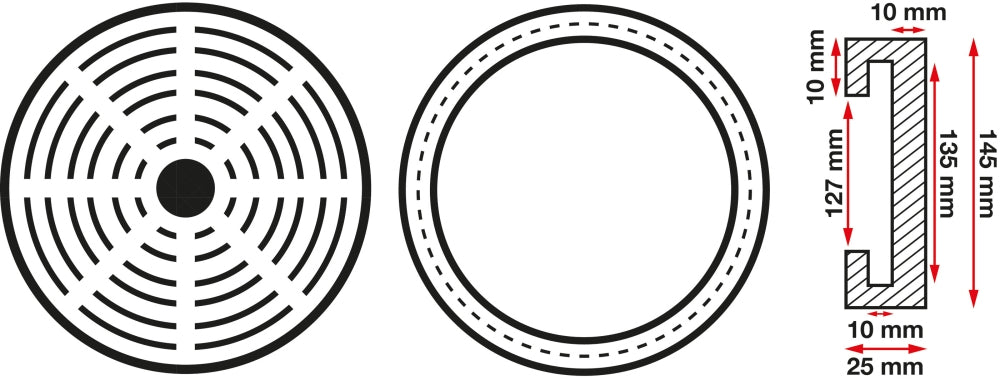 BGS 6478 Gummiteller für Hebebühnen Ø150mm Höhe 25mm SBR Gummi