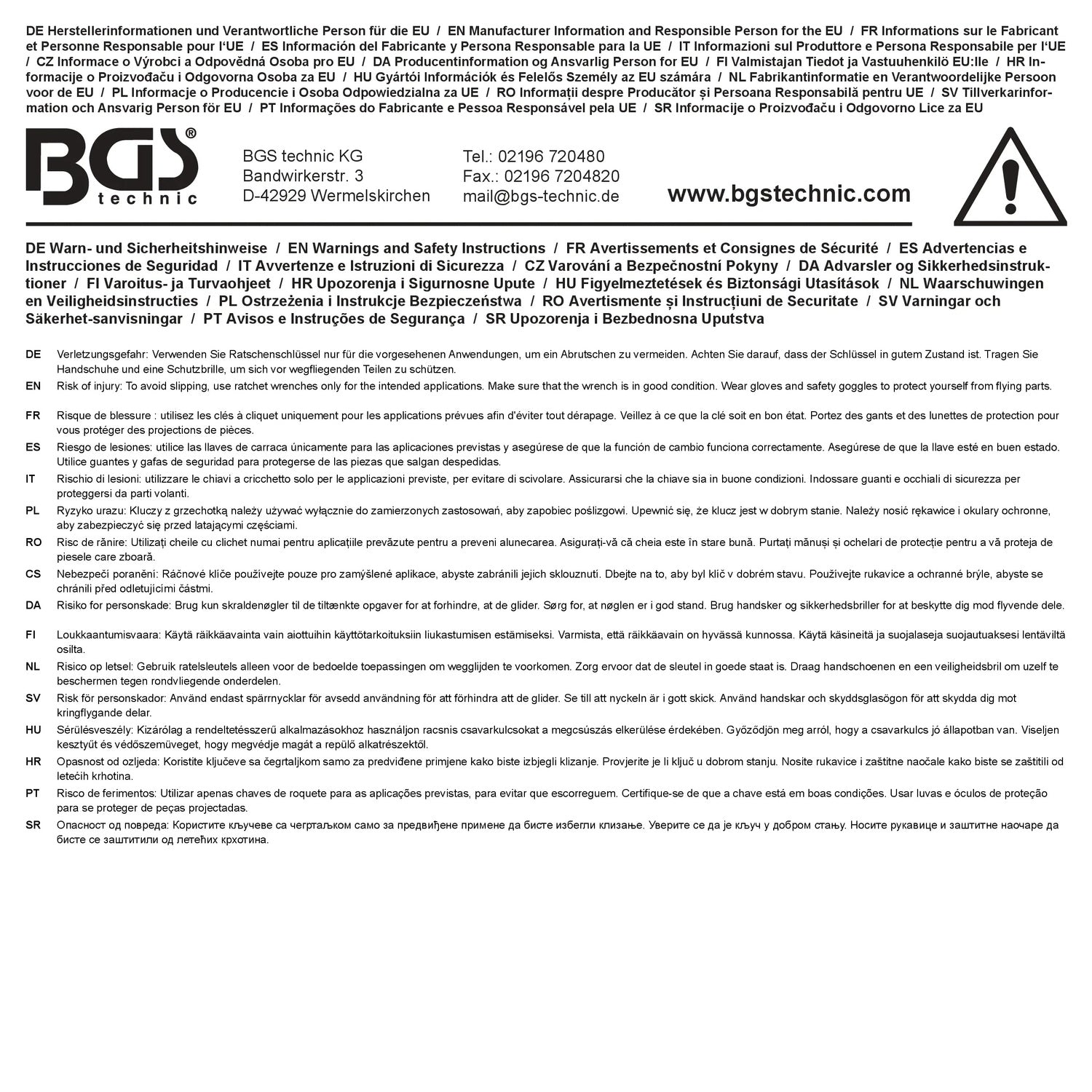 BGS 6502 Satz Ratschenringmaulschlüssel SW 8 - 13mm 6 teilig