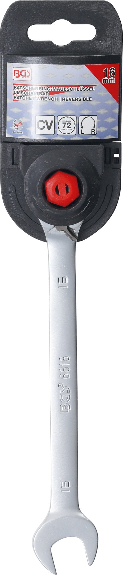 BGS 6616 Ratschenringmaulschlüssel umschaltbar SW 16mm