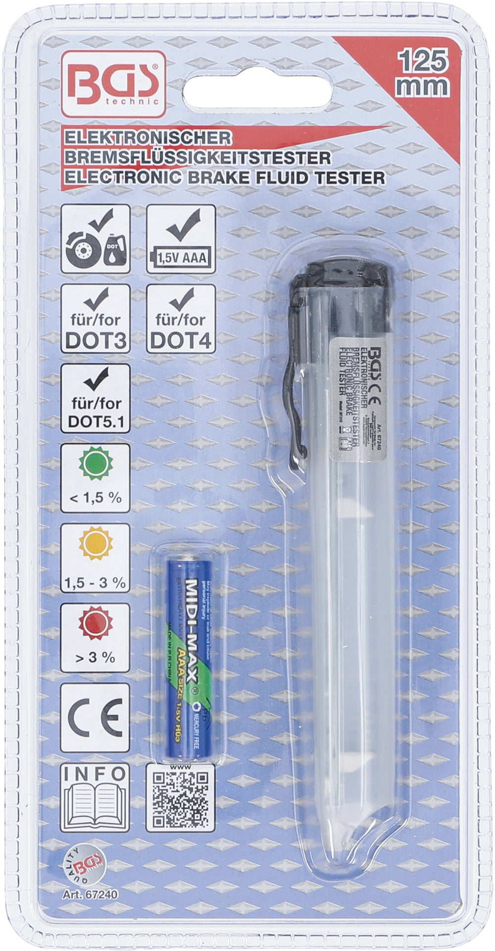 BGS 67240 Bremsflüssigkeitstester / Tester für Bremsflüssigkeiten