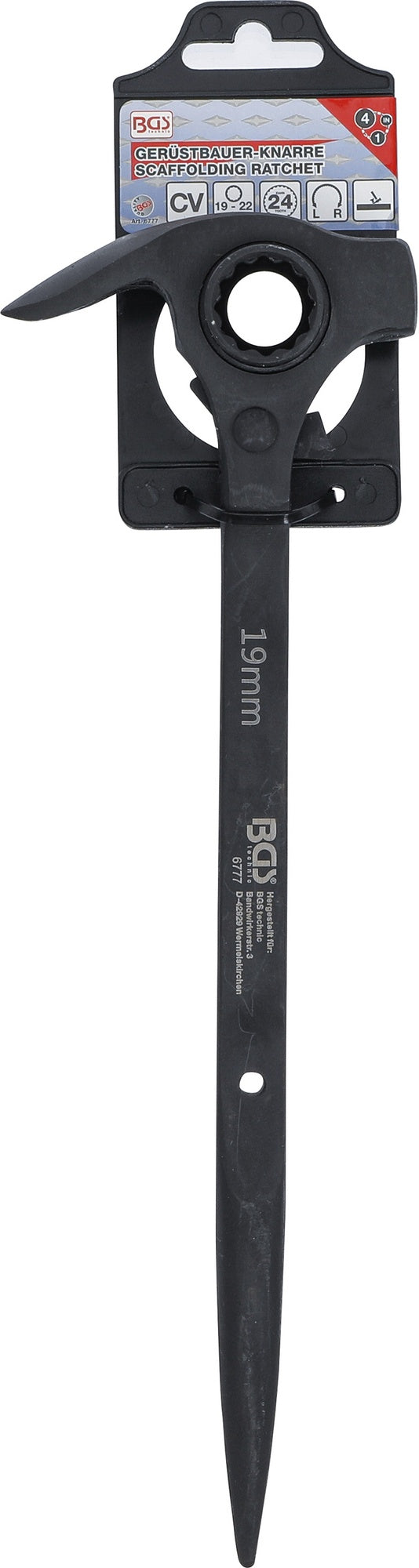 BGS 6777 Gerüstbauerknarre SW 19 x 22mm 4-in-1