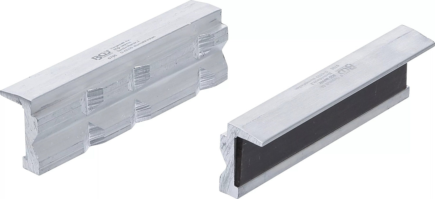 BGS 6796 Satz Schraubstock Schutzbacken aus Aluminium Breite 100mm mit V-Profil 2 teilig