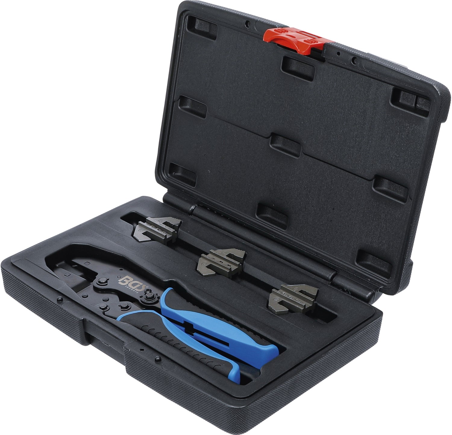 BGS 70003 Satz Crimpzange mit 3 Wechselbacken für Solar Stecker MC3 - MC4 - Tyco 4 teilig