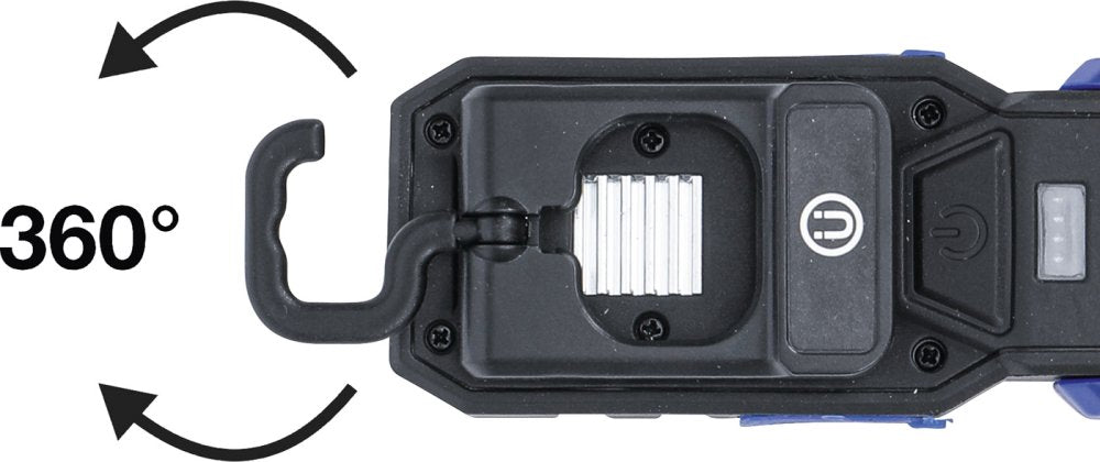 BGS 70051 COB LED Werkstattleuchte mit Magnet und Haken klappbar