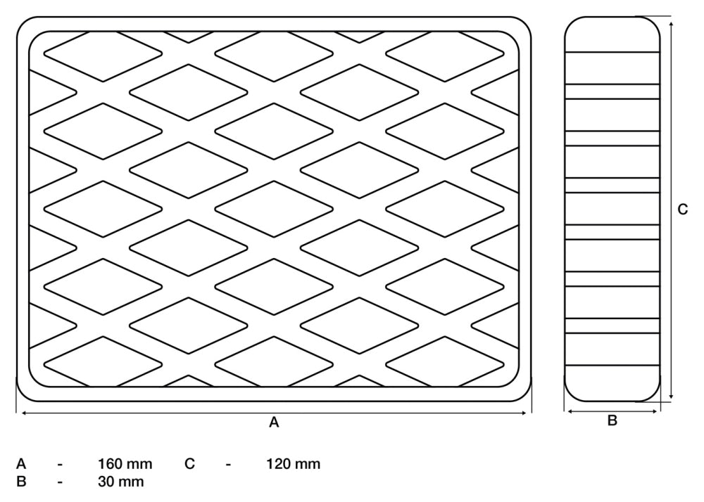BGS 7006 Gummiauflage für Hebebühnen 160mm x 120mm x 30mm