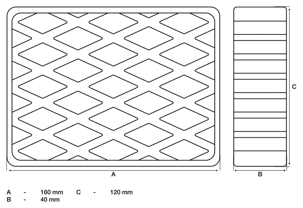 BGS 7007 Gummiauflage für Hebebühnen 160mm x 120mm x 40mm