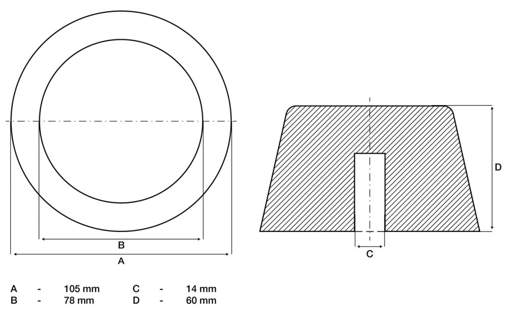 BGS 7009 Gummiauflage für Hebebühnen Ø105mm