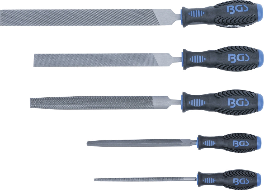BGS 70098 Satz Werkstattfeilen 5 teilig mit 2 Komponenten Griff